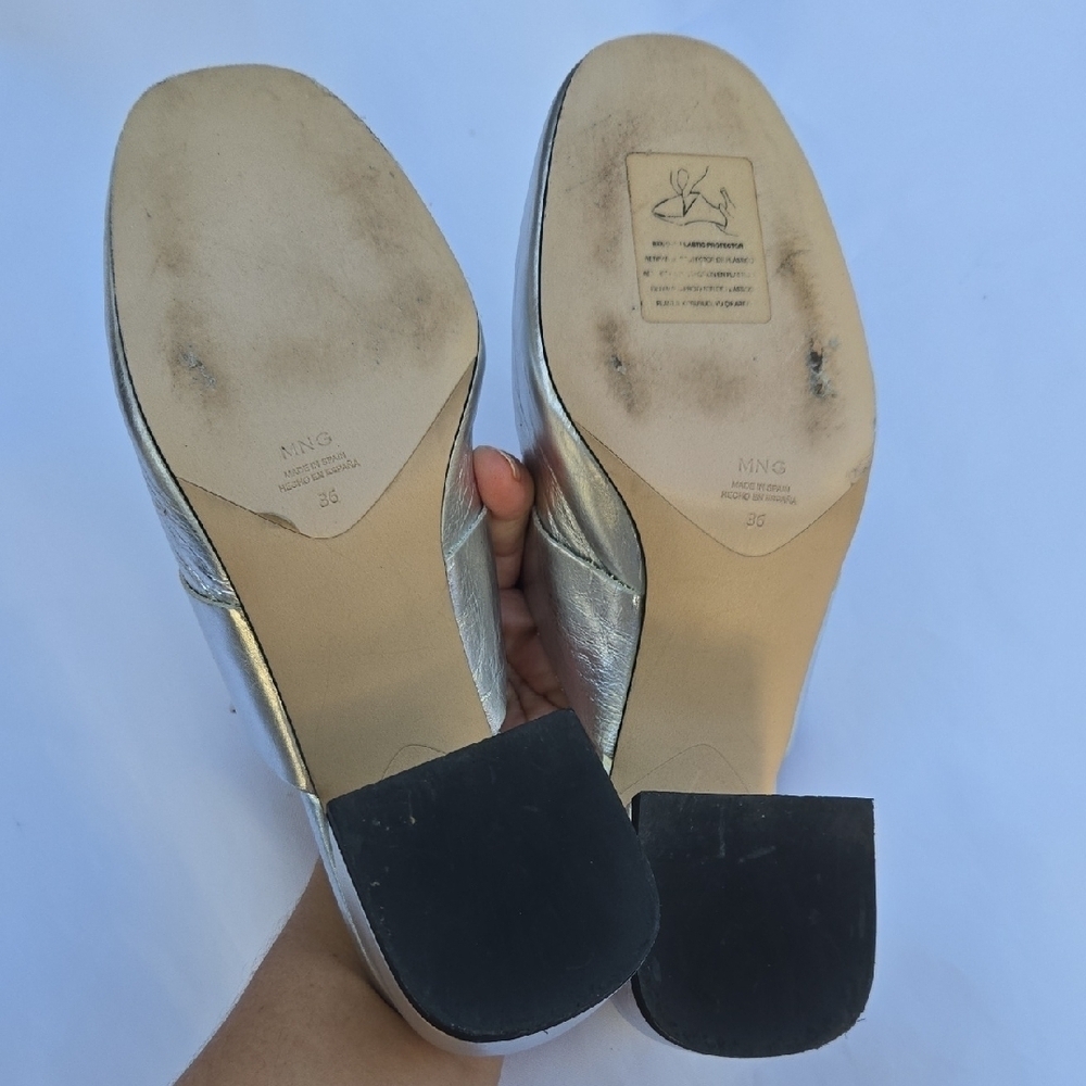 Mango Metallic Silver Mules - Picture 10 of 11
